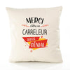 Housse de Coussin Premium Merci Carreleur Génial - Coton Canvas Fairtrade Beige Idée Cadeau Décoration Canapé