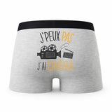 Caleçon Cinema - Humour Boxer Gris Idée Cadeau Passion