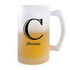 Verre à Bière Christophe Lettre Chic | Chope de Bière Pinte | Idée Cadeau Prénom Anniversaire Papa Collègue Départ Retraite Noël