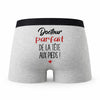 Caleçon Docteur Parfait de la Tête aux Pieds - Humour Boxer Gris Cadeau
