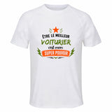 Maillot de Sport Homme Meilleur Voiturier Super Pouvoir Cadeau Anniversaire Noël Fête des Pères T-Shirt Respirant Polyester