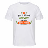 Maillot de Sport Homme Meilleur Copain Super Pouvoir Cadeau Anniversaire Noël Fête des Pères T-Shirt Respirant Polyester