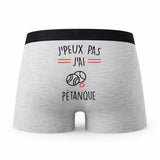 Caleçon J_Peux Pas Petanque - Humour Boxer Gris Idée Cadeau Passion