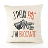Housse de Coussin Premium brocante Version Blanc - Coton Canvas Fairtrade Beige Idée Cadeau Décoration Canapé