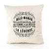 Housse de Coussin Premium Belle Maman La Déesse Légende Déesse légende Noire - Coton Canvas Fairtrade Beige Idée Cadeau Décoration Canapé