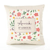 Housse de Coussin Femme Annick d'amour Motif Floral déco Salon canapé Chambre Cadeau Femme Anniversaire noël Coussin décoratif Motif Floral