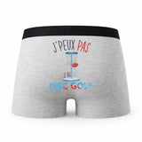 Caleçon Disc Golf - Humour Boxer Gris Idée Cadeau Passion