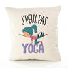 Housse de Coussin Premium Yoga Version Blanc - Coton Canvas Fairtrade Beige Idée Cadeau Décoration Canapé