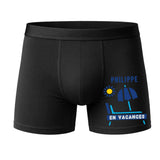 Caleçon Philippe en Vacances - Face - Humour Boxer Coton Motif Métier Idée Cadeau Anniversaire Noël Homme