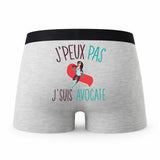 Caleçon Avocate - Humour Boxer Gris Idée Cadeau Passion