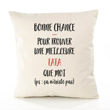 Housse de Coussin Premium Tata n'existe Pas - Coton Canvas Fairtrade Beige Idée Cadeau Décoration Canapé