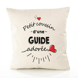 Housse de Coussin Premium Guide d'amour - Coton Canvas Fairtrade Beige Idée Cadeau Décoration Canapé 40x40