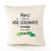 Housse de Coussin Premium Merci Aide-Soignante Inoubliable Femme - Coton Canvas Fairtrade Beige Idée Cadeau Décoration Canapé