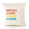 Housse de Coussin Premium Chrystelle la Déesse la Légende Vintage - Coton Canvas Fairtrade Beige Idée Cadeau Décoration Canapé