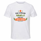 Maillot de Sport Homme Meilleur Abuelo Super Pouvoir Cadeau Anniversaire Noël Fête des Pères T-Shirt Respirant Polyester