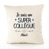 Housse de Coussin Premium Albert Un Super Collègue - Coton Canvas Fairtrade Beige Idée Cadeau Décoration Canapé