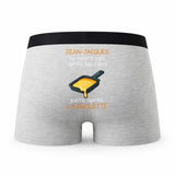 Caleçon Jean-Jacques Courir après la Raclette - Humour Boxer Gris Idée Cadeau