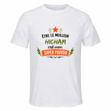 Maillot de Sport Homme Meilleur Hicham Super Pouvoir Cadeau Anniversaire Noël Fête des Pères T-Shirt Respirant Polyester