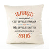 Housse de Coussin Premium Un François Aussi génial - Coton Canvas Fairtrade Beige Idée Cadeau Décoration Canapé