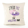 Housse de Coussin Premium The Walking Dad Version Blanc - Coton Canvas Fairtrade Beige Idée Cadeau Décoration Canapé