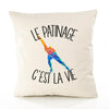 Housse de Coussin Premium Patinage - Coton Canvas Fairtrade Beige Idée Cadeau Décoration Canapé