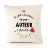 Housse de Coussin Premium Auteur d'amour - Coton Canvas Fairtrade Beige Idée Cadeau Décoration Canapé 40x40