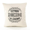 Housse de Coussin Premium Tiffany Déesse légende Noire - Coton Canvas Fairtrade Beige Idée Cadeau Décoration Canapé
