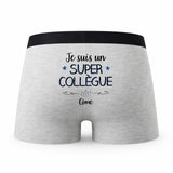 Caleçon Come Un Super Collègue - Humour Boxer Gris Idée Cadeau