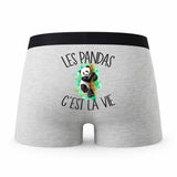 Caleçon Panda - Humour Boxer Gris Passion Idée Cadeau