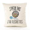Housse de Coussin Premium flechettes Version Blanc - Coton Canvas Fairtrade Beige Idée Cadeau Décoration Canapé