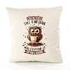 Housse de Coussin Premium Bérengère Chouette Grain - Coton Canvas Fairtrade Beige Idée Cadeau Décoration Canapé