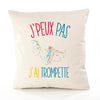 Housse de Coussin Premium Trompette kopia Version Blanc - Coton Canvas Fairtrade Beige Idée Cadeau Décoration Canapé