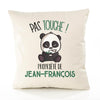 Housse de Coussin Premium Jean-Francois Pas Touche Panda - Coton Canvas Fairtrade Beige Idée Cadeau Décoration Canapé 40x40