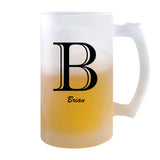Verre à Bière Brian Lettre Chic | Chope de Bière Pinte | Idée Cadeau Prénom Anniversaire Papa Collègue Départ Retraite Noël