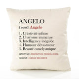 Housse de Coussin Premium Angelo Définition - Coton Canvas Fairtrade Beige Idée Cadeau Décoration Canapé