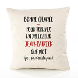 Housse de Coussin Premium Jean-Patrick ça n'existe Pas Homme - Coton Canvas Fairtrade Beige Idée Cadeau Décoration Canapé 40x40
