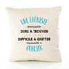 Housse de Coussin Premium Une Ébéniste Formidable - Coton Canvas Fairtrade Beige Idée Cadeau Décoration Canapé