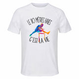 Maillot de Sport Homme 110 Metres Haies C'est La Vie - T-Shirt Respirant Polyester Manches Courtes - Cadeau Sportif Anniversaire Noël Fête des Pères