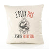 Housse de Coussin Premium Signe Scorpion Version Blanc - Coton Canvas Fairtrade Beige Idée Cadeau Décoration Canapé