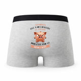 Caleçon Fatoumata Caractère de Cochon - Humour Boxer Gris Idée Cadeau