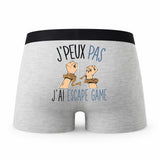 Caleçon Escape Game - Humour Boxer Gris Idée Cadeau Passion