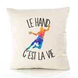 Housse de Coussin Premium Hand - Coton Canvas Fairtrade Beige Idée Cadeau Décoration Canapé 40x40