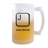 Verre à Bière Jean-Michel Lettre Clavier | Chope de Bière Pinte | Idée Cadeau Prénom Informaticien Geek Gamer Anniversaire Papa Collègue Départ Retraite Noël