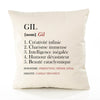 Housse de Coussin Premium Gil Définition - Coton Canvas Fairtrade Beige Idée Cadeau Décoration Canapé