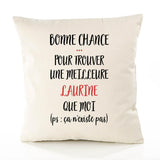 Housse de Coussin Premium Laurine ça n'existe Pas - Coton Canvas Fairtrade Beige Idée Cadeau Décoration Canapé 40x40