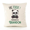 Housse de Coussin Premium Brandon Pas Touche Panda - Coton Canvas Fairtrade Beige Idée Cadeau Décoration Canapé 40x40