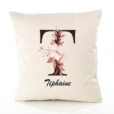 Housse de Coussin Premium Tiphaine Lettre - Coton Canvas Fairtrade Beige Idée Cadeau Décoration Canapé
