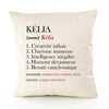 Housse de Coussin Premium Kélia Définition - Coton Canvas Fairtrade Beige Idée Cadeau Décoration Canapé 40x40