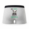Caleçon Michele Pas Touche Panda - Humour Boxer Gris Idée Cadeau