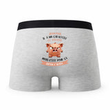 Caleçon Jean-Paul Caractère de Cochon - Humour Boxer Gris Idée Cadeau